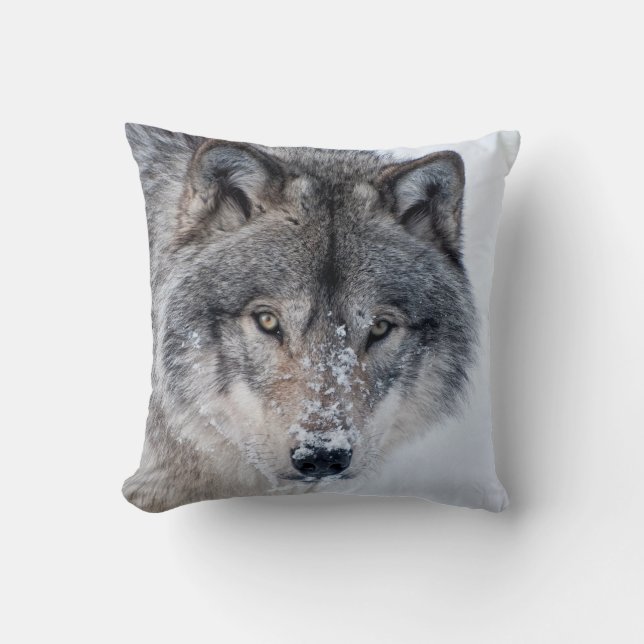 Timber Wolf Accent Pillow Kissen (Vorderseite)
