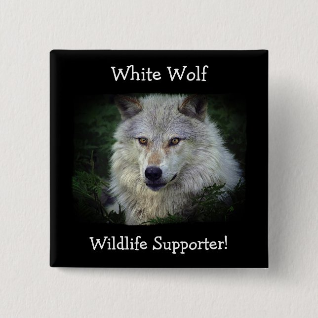 Timber Wolf Gray Wolf Wild Animal Button (Vorderseite)