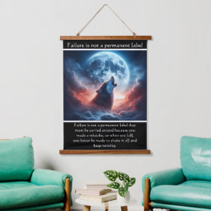 Timber Wolf Howls Moonlit Serenade Wandteppich Mit Holzrahmen