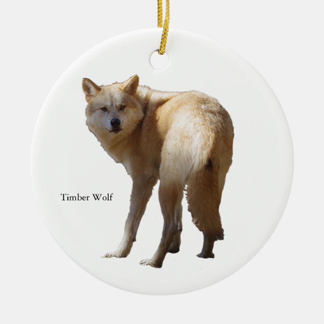 Timber Wolf-Schmuck Keramik Ornament (Vorne)