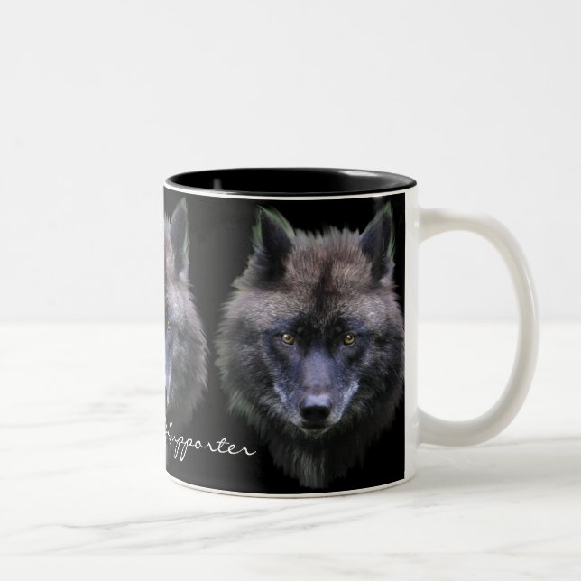 TIMBER WOLF SUPPORTER Wildlife Gift Tasse (Rechts)