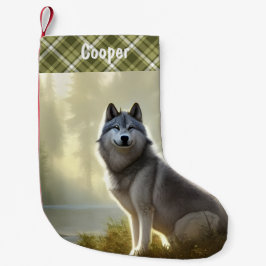 Timber Wolf Wildlife Portrait Personalisiert Kleiner Weihnachtsstrumpf