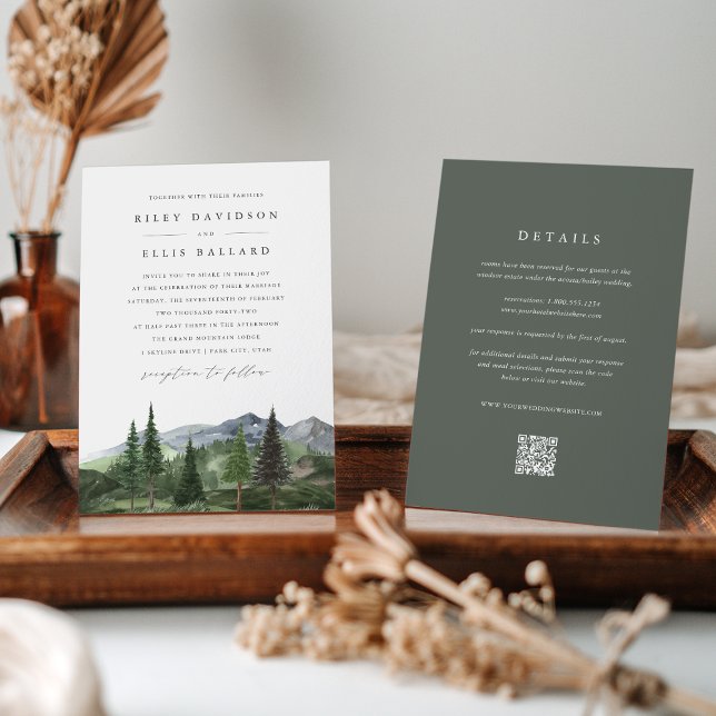 Timberline | All-in-One Forest & Mountain Wedding Einladung (Von Creator hochgeladen)