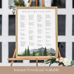 Timberline Alphabetische Sitzordnung für die Hoc Poster