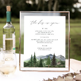 Timberline | Barmenü-Schild für Hochzeiten im Gebi Poster