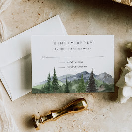 Timberline | Bergwaldhochzeit RSVP Karte