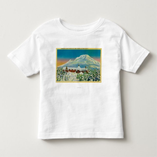 Timberline-Häuschen im Winter an Mt.-Haube Kleinkind T-shirt (Vorderseite)