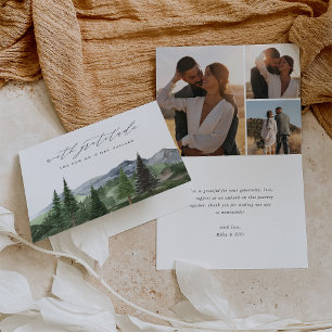 Timberline Hochzeit des Wasserfarbenwaldes Dankeskarte