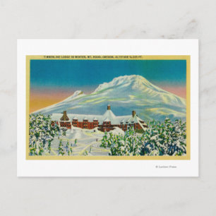 Timberline Lodge im Winter am Berg Hood Postkarte