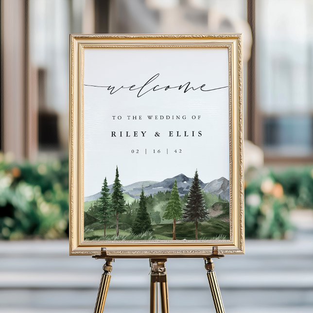 Timberline | Mountain Forest Wedding Welcome Sign Poster (Von Creator hochgeladen)