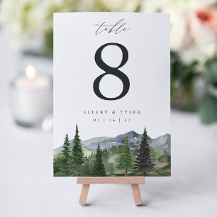Timberline Personalisierte Hochzeit im Bergwald Tischnummer