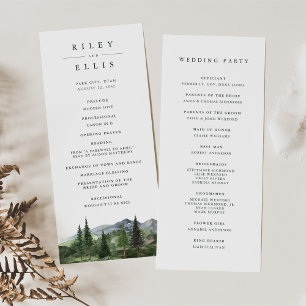 Timberline Rustikale Hochzeit im Bergwald Programm