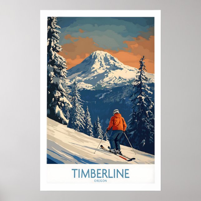 Timberline-Ski-Druck - Oregon 1 Poster (Vorne)