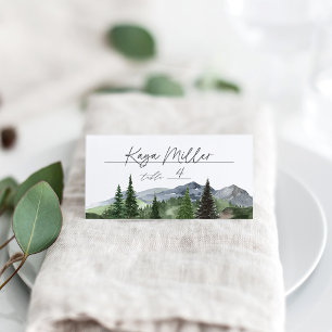 Timberline Wasserfarbenwald & Hochzeit Platzkarte