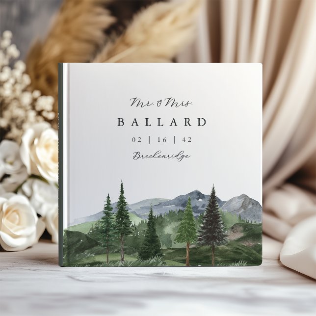Timberline | Watercolor Mountain Forest Wedding Gästebuch (Von Creator hochgeladen)
