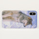 Timberwolf, der im Schnee sitzt, Canis Lupus, Case-Mate iPhone Hülle (Rückseite (Horizontal))
