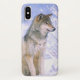 Timberwolf, der im Schnee sitzt, Canis Lupus, Case-Mate iPhone Hülle (Rückseite)
