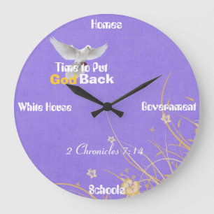 Time 2 Put God Back Clock Große Wanduhr