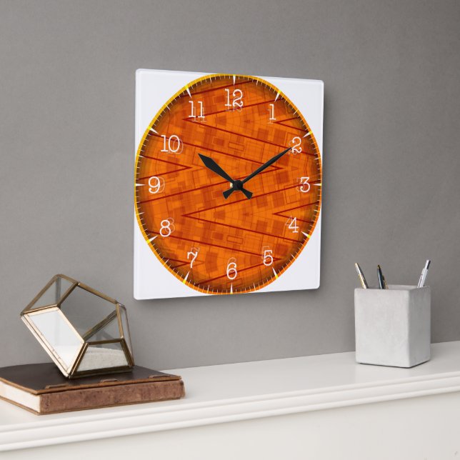 Time and illustrated art on your wall. quadratische wanduhr (Büro)