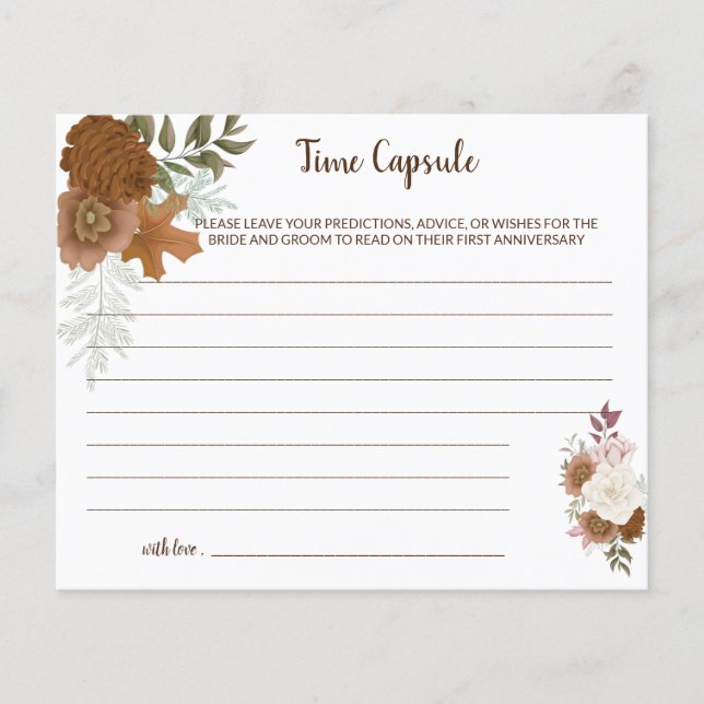 Time Capsul Advice Boho Autumn Brautparty Card Flyer (Vorne)