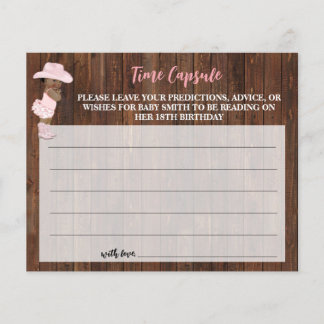 Time Capsul Advice for Baby Cowgirl Shower Card Flyer