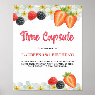 Time Capsule First Birthday Sign Poster