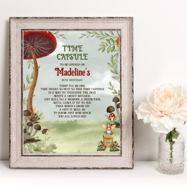Time Capsule Forest Fairy Erste Magie ein Geburtst Poster (Time Capsule - Fairy First Birthday)