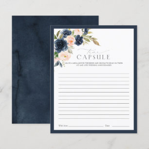 Time Capsule Navy Blue & Blush Floral Shower Game