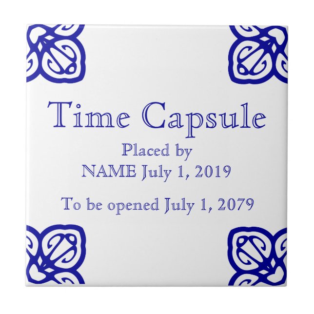 Time Capsule Plaque - Spanische Tile Fliese (Vorderseite)