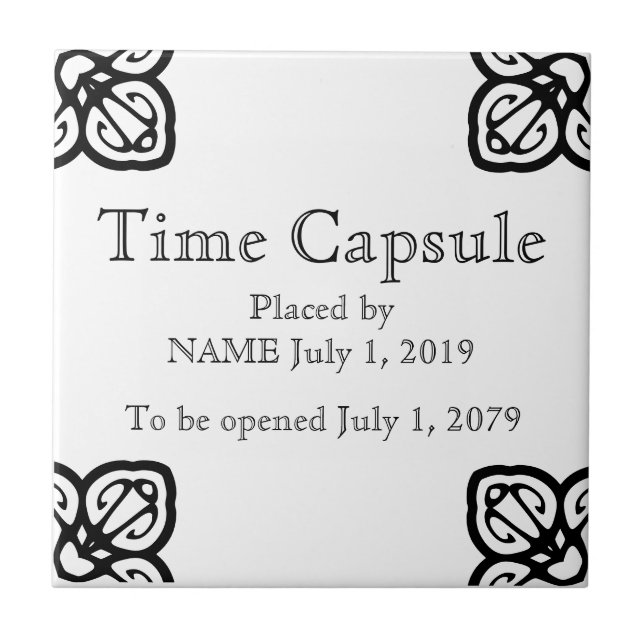 Time Capsule Plaque - Spanische Tile Fliese (Vorderseite)