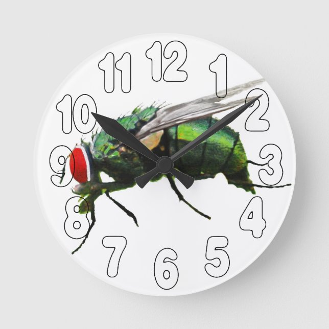 Time Flies Runde Wanduhr (Vorderseite)