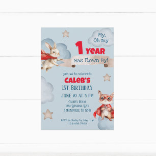 Time Flies Superhero zum ersten Geburtstag Einladung