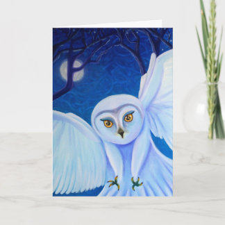 Time Flies, white owl card Karte