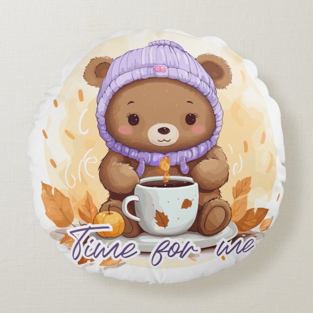 Time for me rundes kissen (Vorderseite)