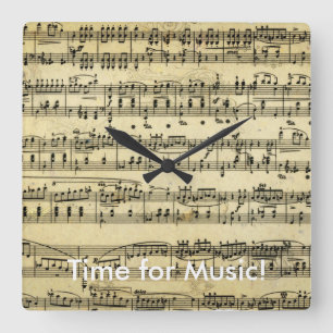 Time for Music Clock Quadratische Wanduhr