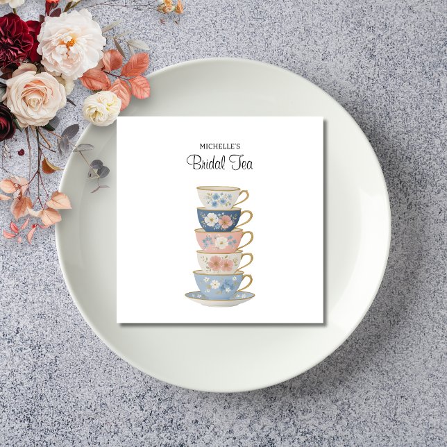 Time for Tea Bridal Shower Papiernapkin Serviette (Von Creator hochgeladen)