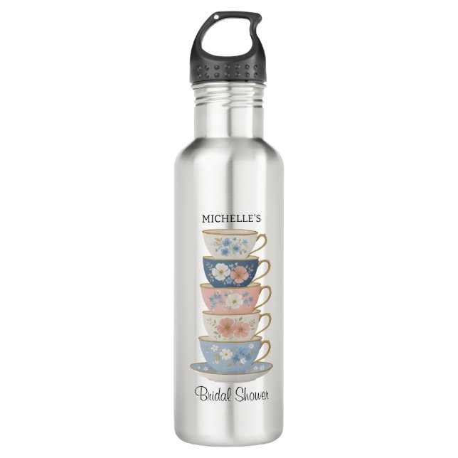 Time for Tea Bridal Shower Water Bottle Edelstahlflasche (Vorderseite)