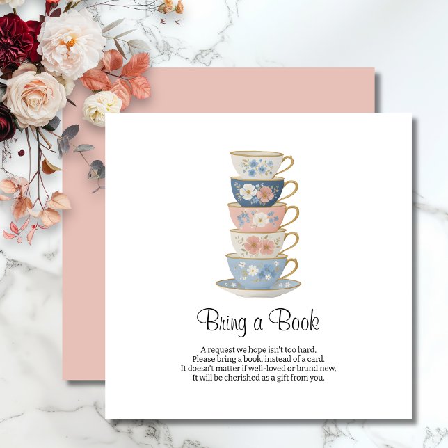Time for Tea Floral Bridal Shower Enclosure Card Begleitkarte (Von Creator hochgeladen)