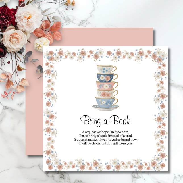 Time for Tea Floral Bridal Shower Enclosure Card Begleitkarte (Von Creator hochgeladen)