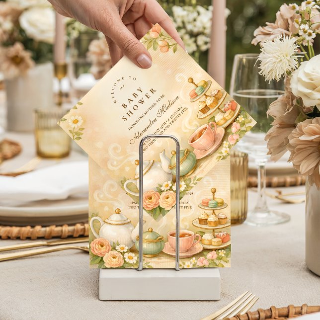 Time for Tea With the Mom-to-Be Baby Shower Serviette (Von Creator hochgeladen)