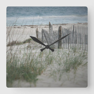 Time for the Beach Square Wall Clock Quadratische Wanduhr