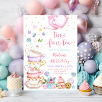Time Four Tee Pink Tee Party Geburtstag