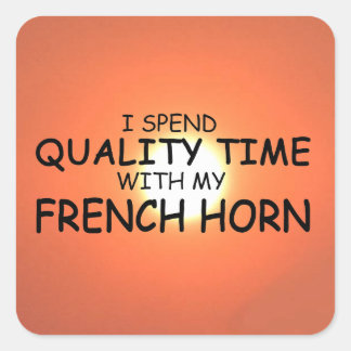 Time French Horn Square Sticker