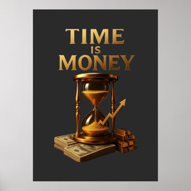 TIME IS MONEY - Vintage Motivational Entrepreneur Poster (Vorne)