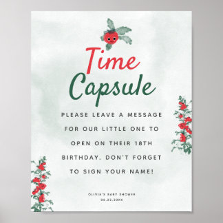 Time Kapsel Baby Duschempfehlung Rustikales Tomato Poster