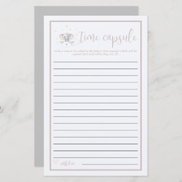 Time Kapsel Elephant Baby Shower Game