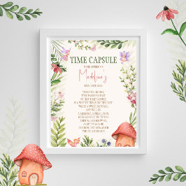 Time Kapsel Fairy verzauberter Wald 1. Geburtstag Poster