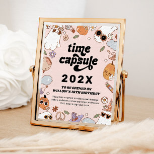 Time Kapsel Groovy Spooky Halloween Geburtstag Poster