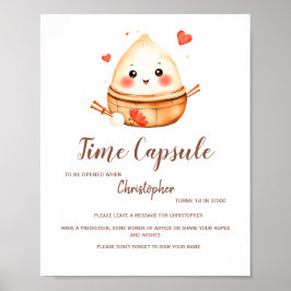 Time Kapsel Niedlich Kleine Dumpling Babydusche Poster
