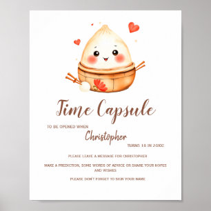 Time Kapsel Niedlich Kleine Dumpling Babydusche Poster